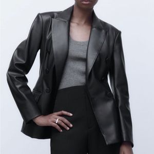 ZARA Leather Blazer NEVER WORN
